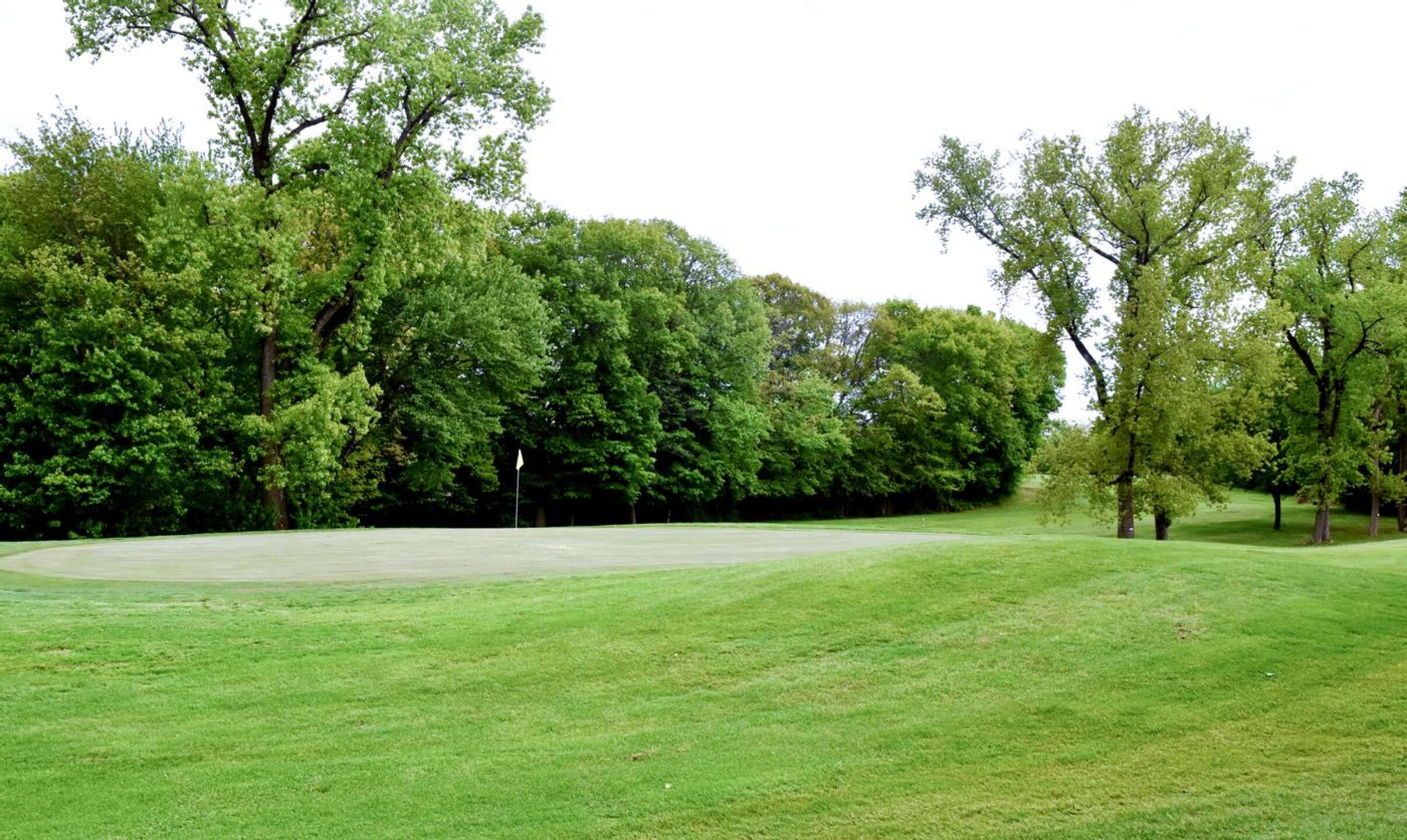 The short, par-4 ninth is the only straightforward hole at Rolling Greens. This view is from the green’s left flank. (Photo submitted by AptlyLinked on 05/17/2026)