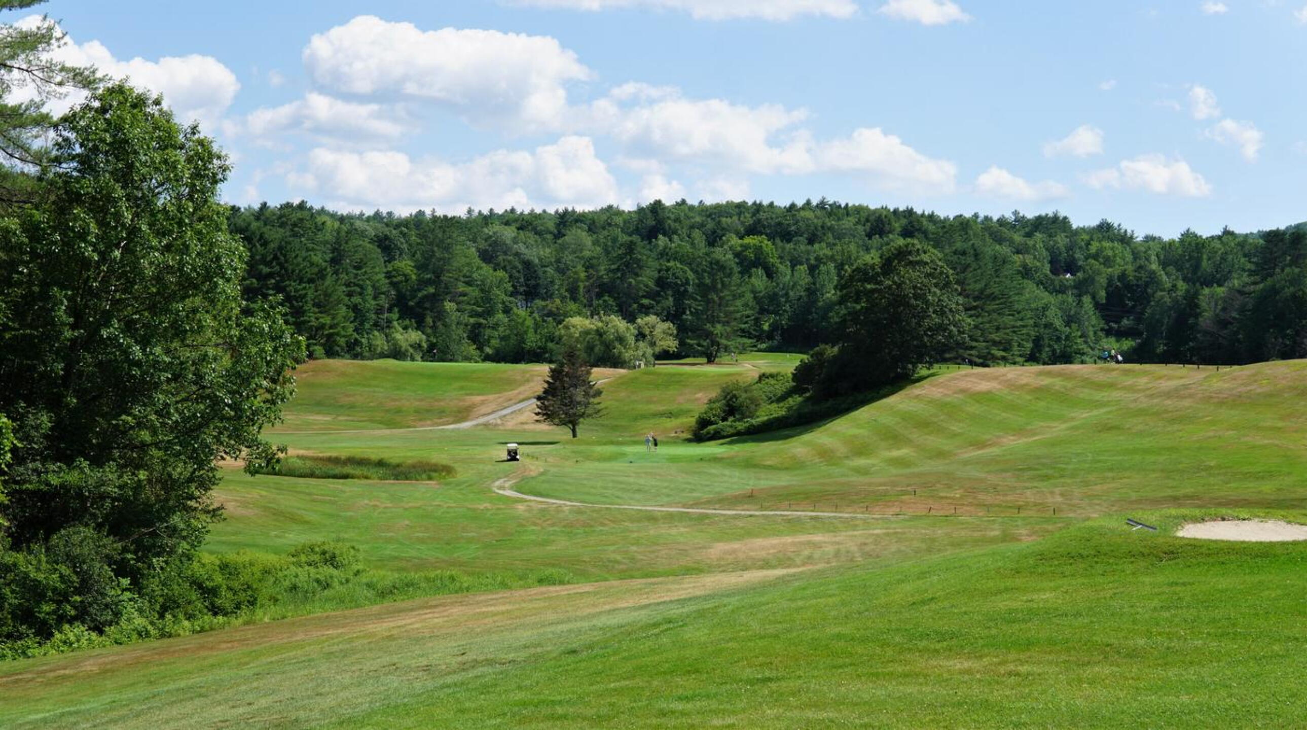 Seventh: A solid short four-par with a huge embankment, all rough, on the right and pond to the left. (Photo submitted by AptlyLinked on 07/21/2022)