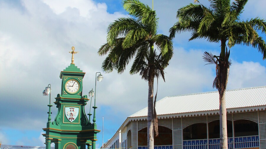 St. Kitts - clock in town square