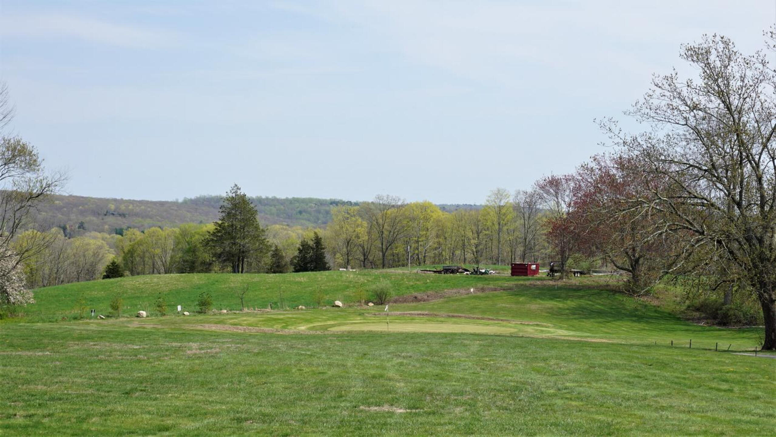 The third hole. Downhill, short, tricky three-par. But the setting should calm your nerves. (Photo submitted by AptlyLinked on 04/28/2021)