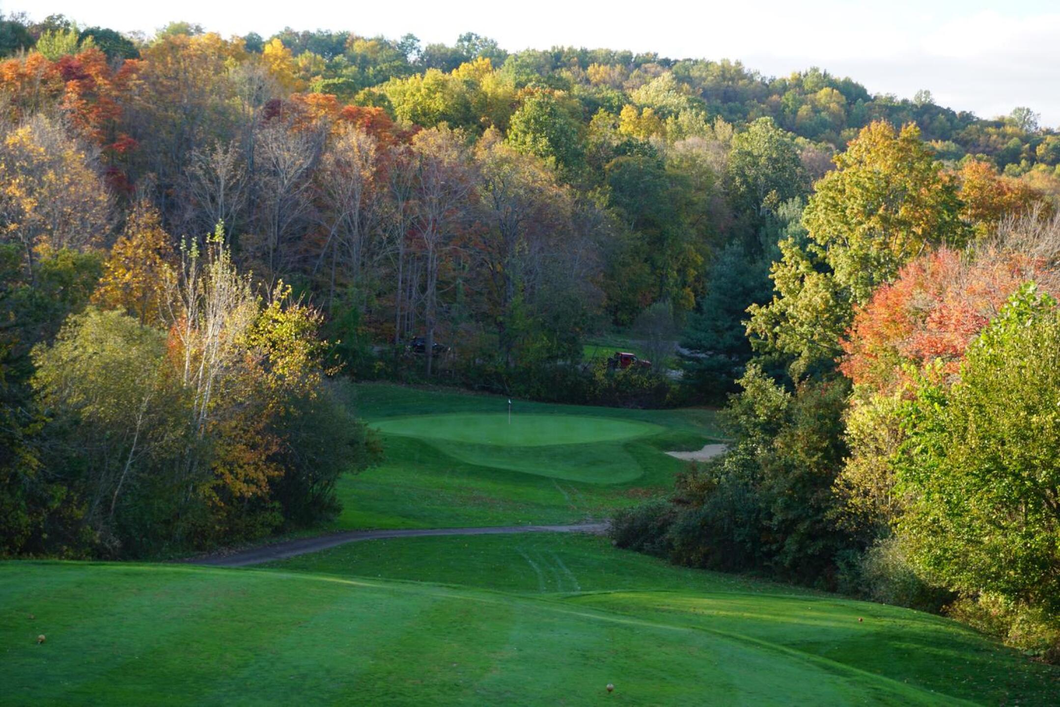 Seven: A fine three-par with big contouring--reminiscent of Scotland-- around the green. (Photo submitted by AptlyLinked on 10/29/2021)
