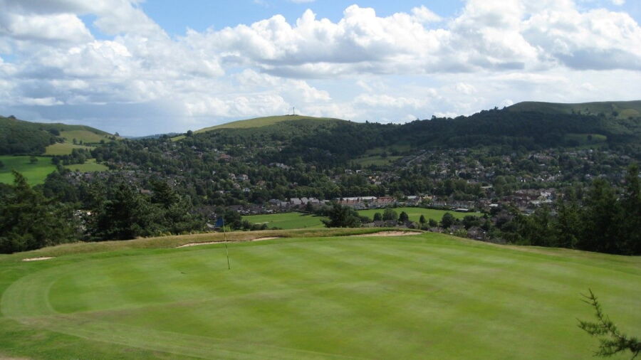 1st green at Church Stretton Golf Club 