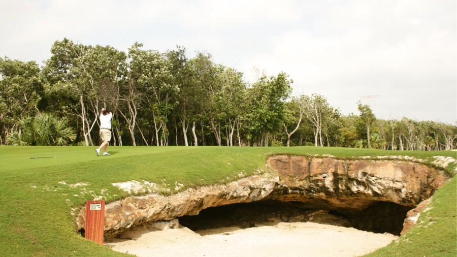 El Camaleon Golf Club in Mexico - cenote