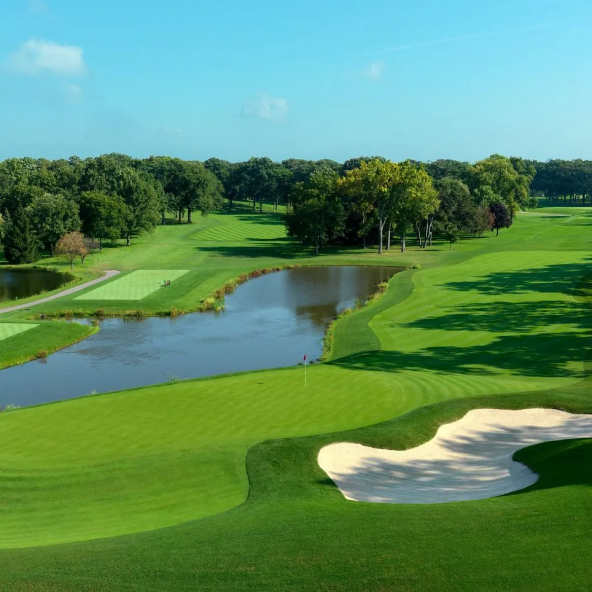 Aerial view of the tree-lined fairways at Medinah Country Club Course No. 3