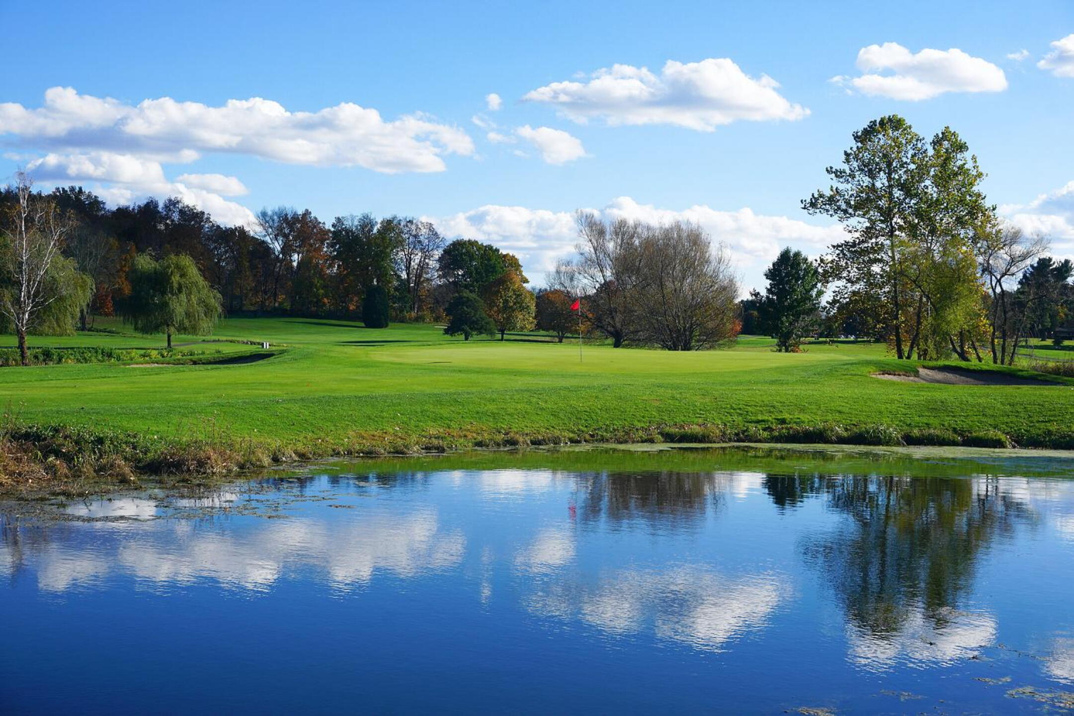 Hole 11, par-3, 182. The green is fronted by two ponds, but you can still run your tee shot on. (Photo submitted by AptlyLinked on 11/04/2021)