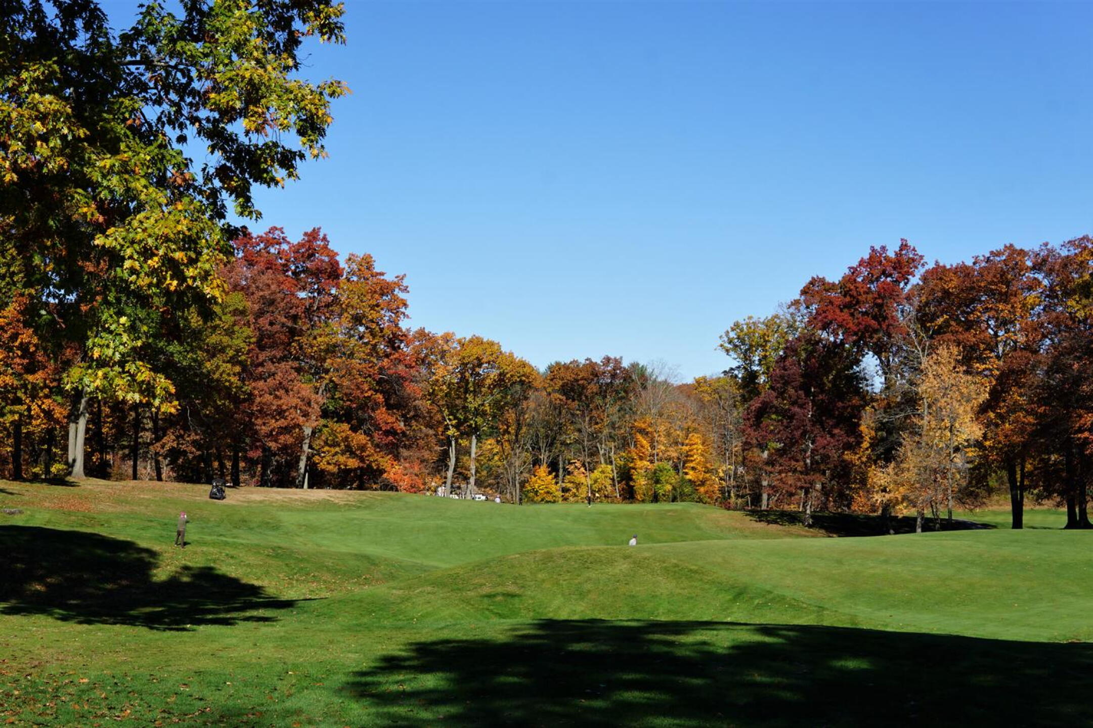 Keney’s 332-yard opening hole (Valley) plays to a green that is blind from this hollow in the rolling fairway. (Photo submitted by AptlyLinked on 11/02/2022)