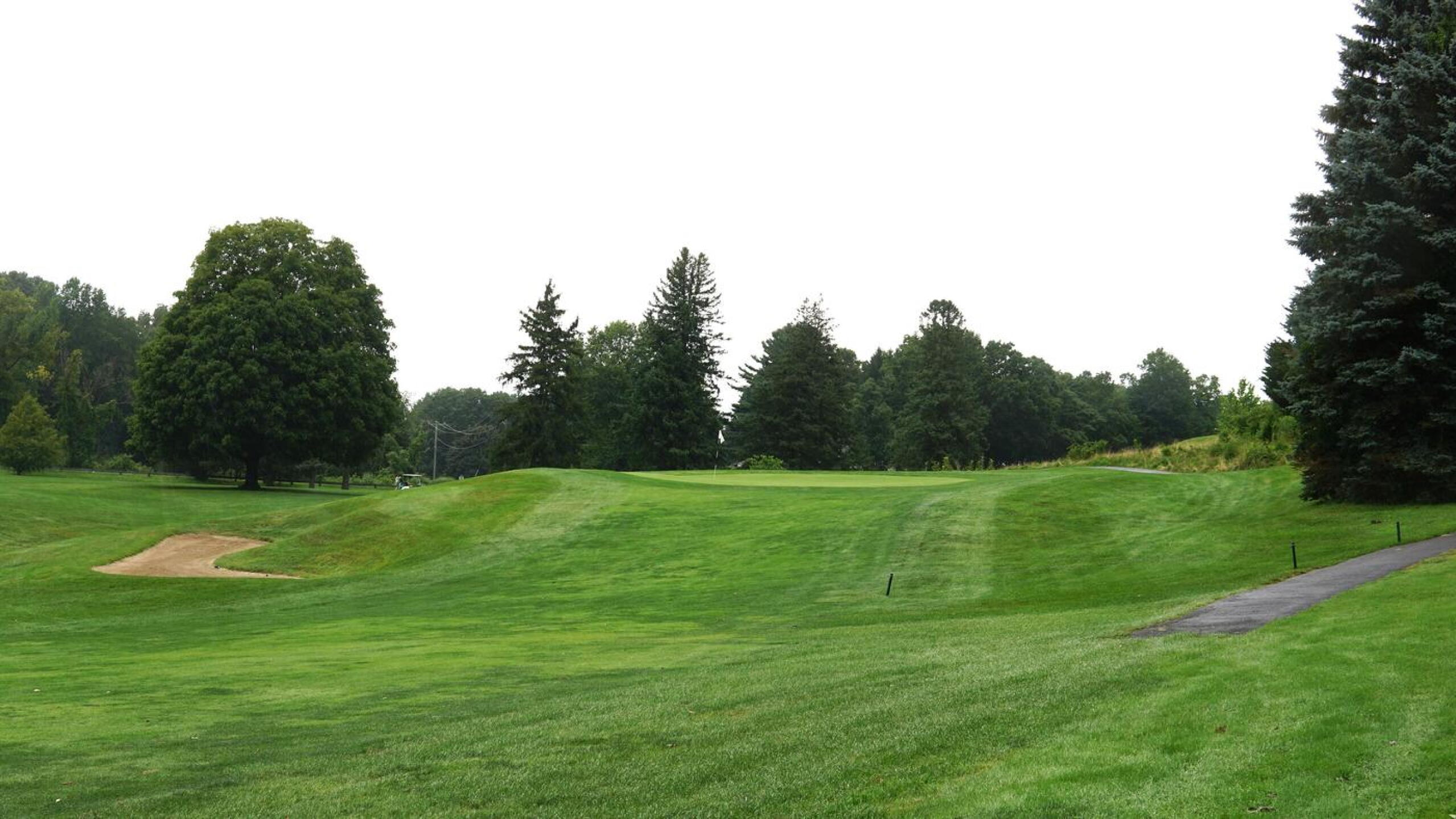 Eighth:The woods lining this par-4’s right side guards the approach, along with a large left-side bunker. (Photo submitted by AptlyLinked on 08/20/2024)