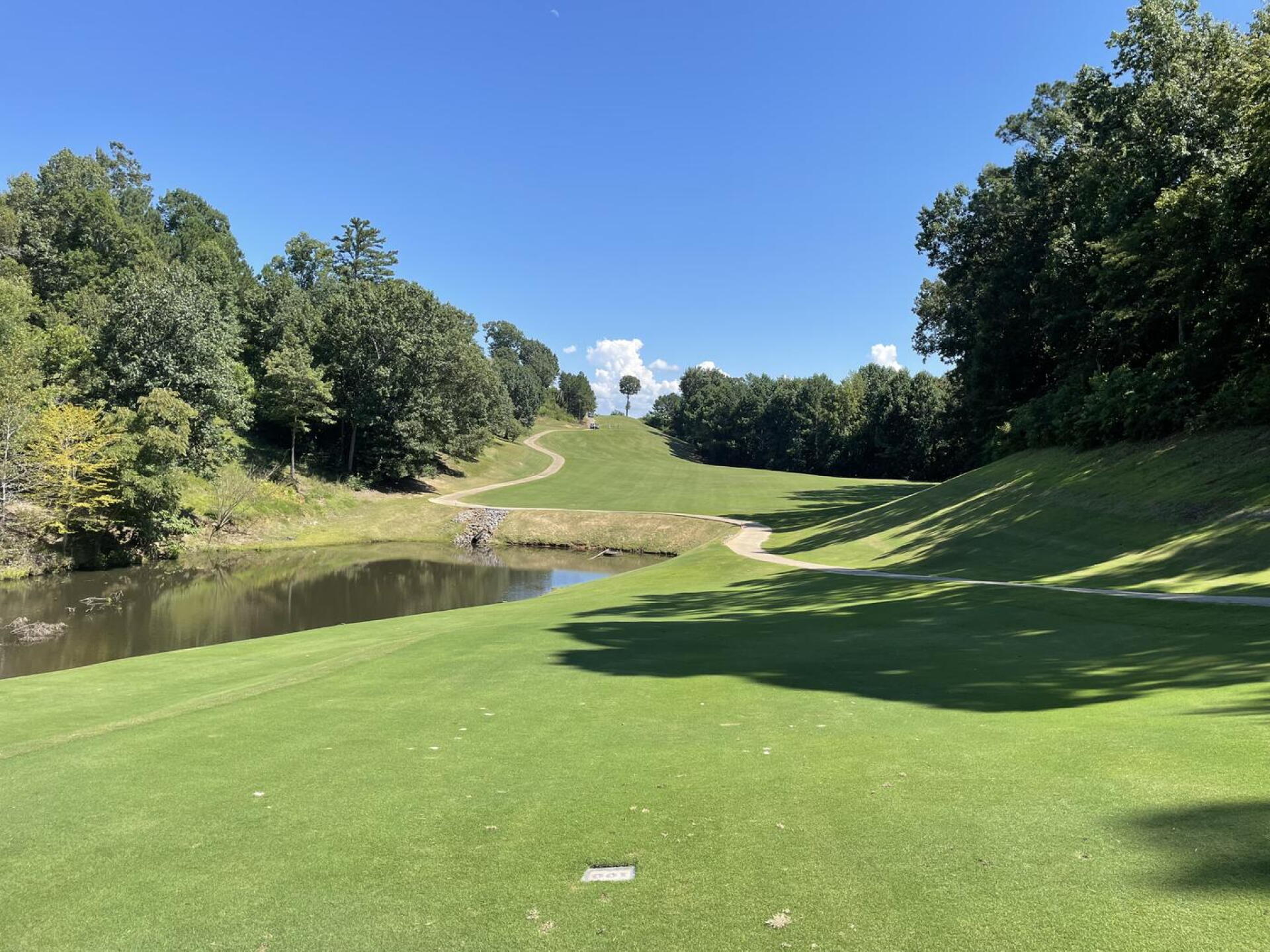 Looking back up at the 18th tee. (Photo submitted by phishhead24 on 08/14/2021)