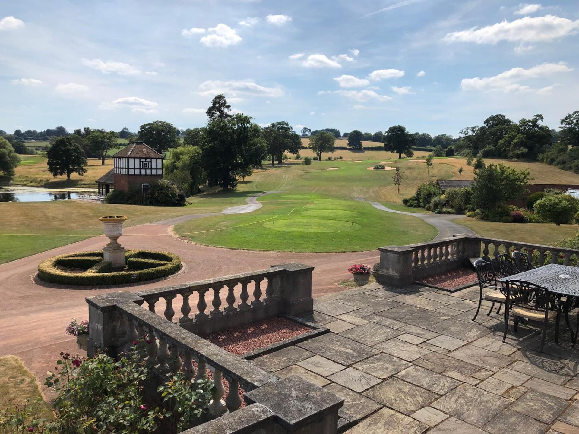 Looking at the 10th hole from the patio area of Astbury Hall (Photo submitted by GazMac2010 on 07/26/2018)
