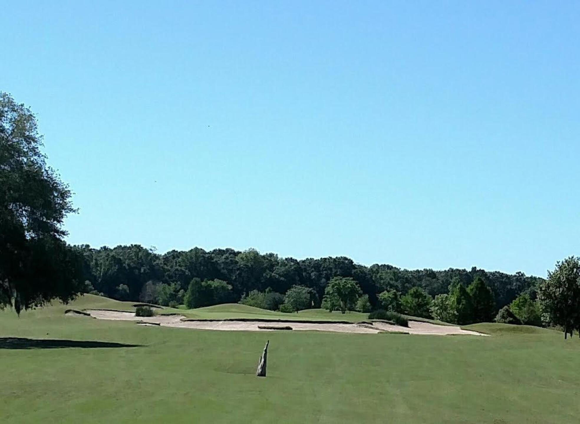 A well protected green... bunkers all around (literally) (Photo submitted by sorenj on 05/16/2017)