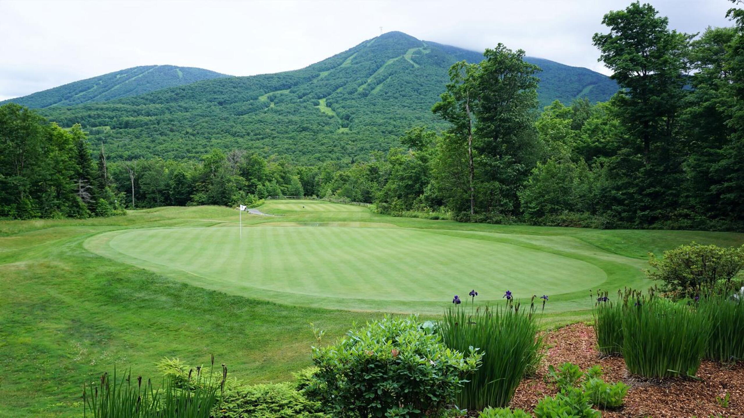 The sixteenth may be a fast green, but it’s no ski slope. Those are located well behind this hole’s tee box. (Photo submitted by AptlyLinked on 06/24/2021)