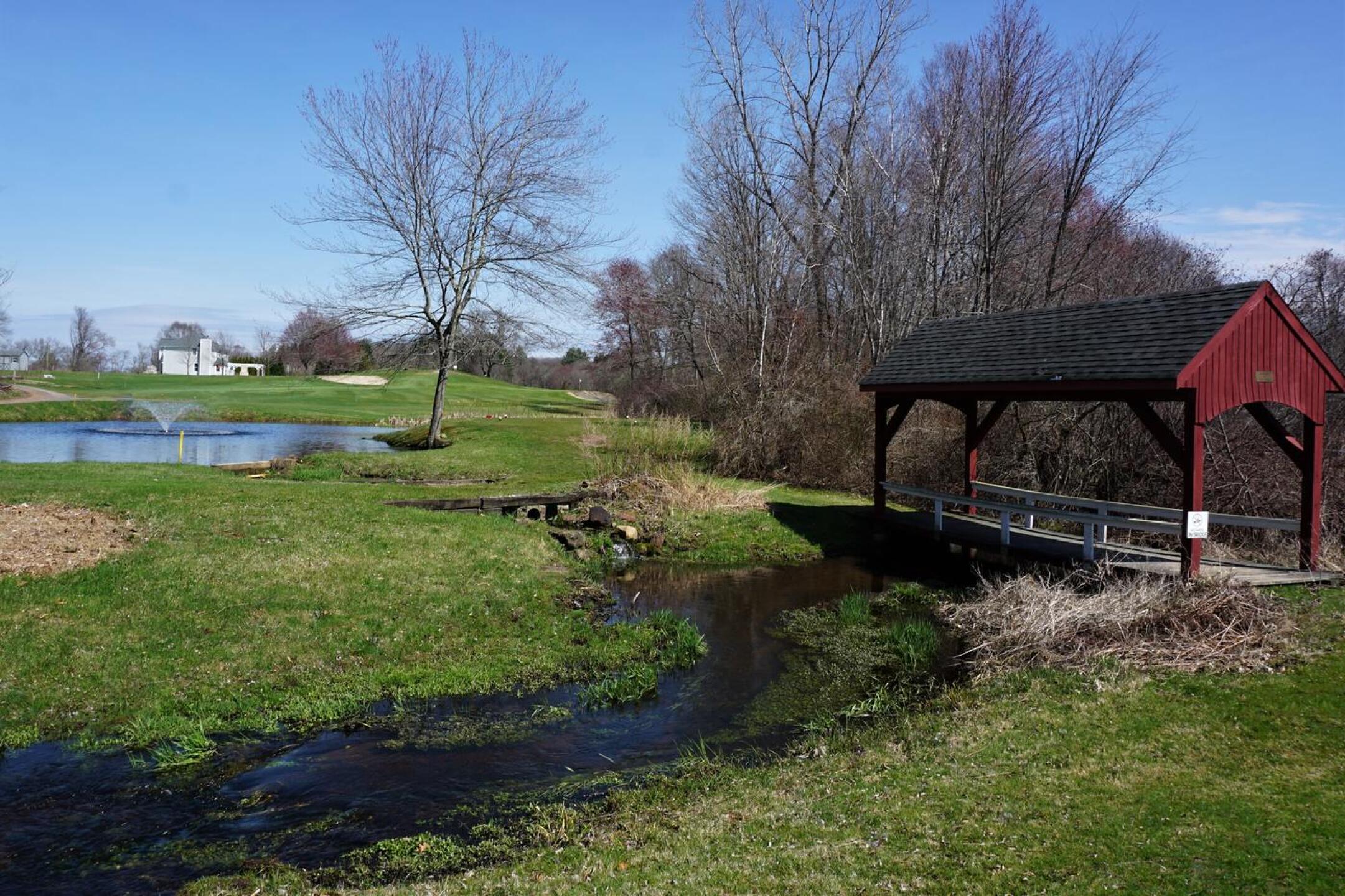 As seen from the right rough, the third hole. Green is between the two bunkers. (Photo submitted by AptlyLinked on 04/15/2022)