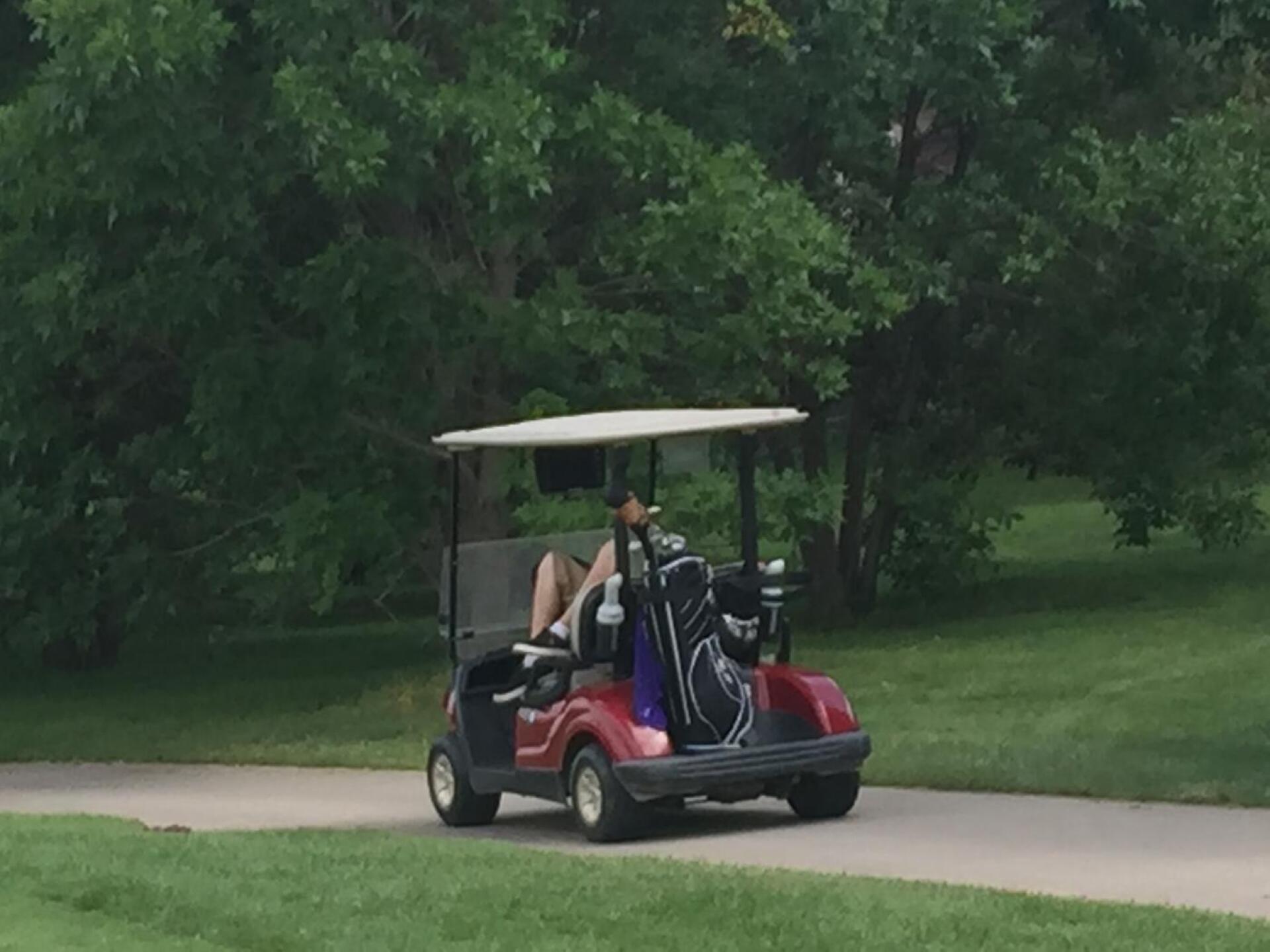 person ahead of us napping while waiting to tee off (Photo submitted by u000007966850 on 07/21/2015)