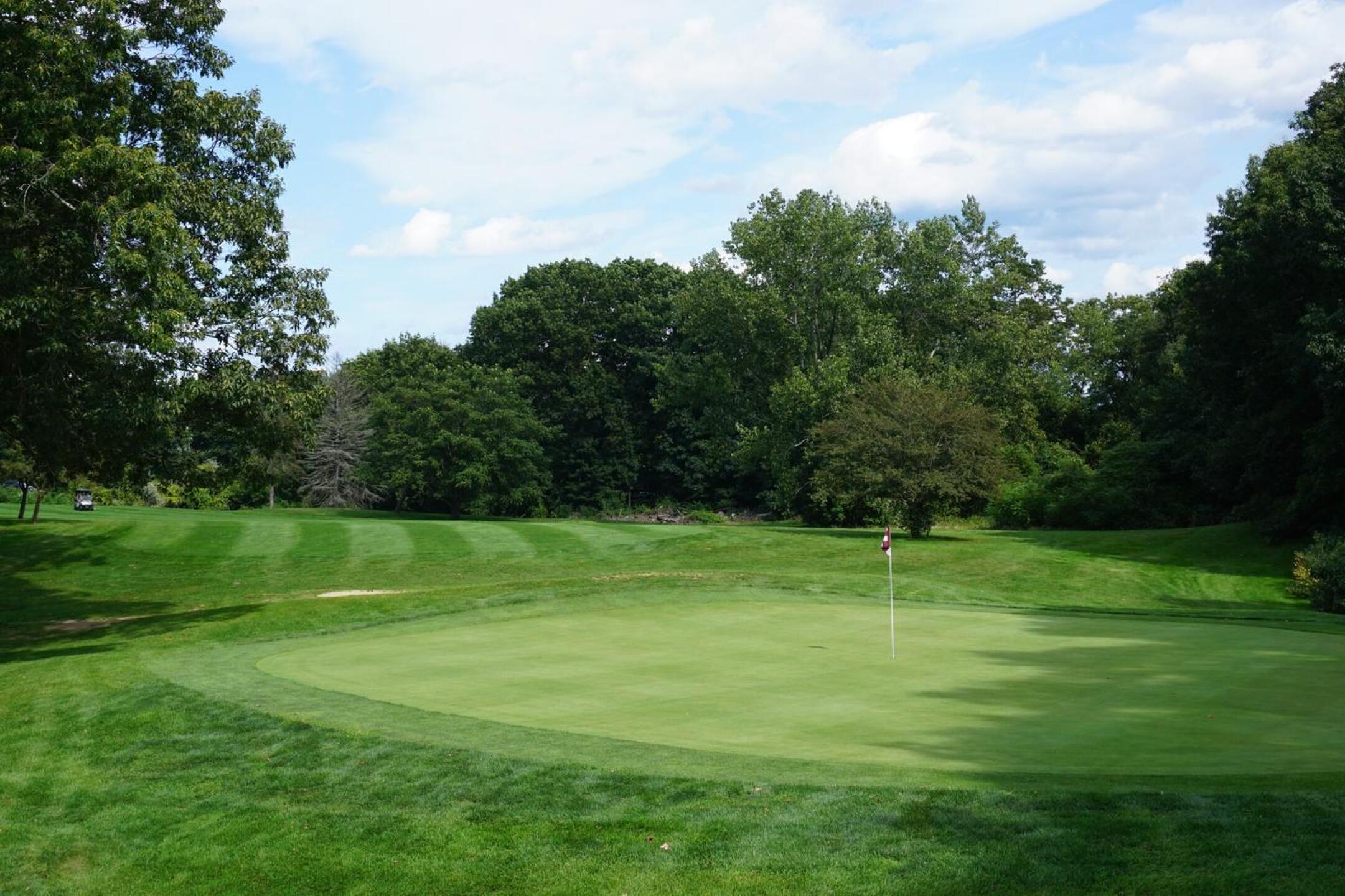 Green eight: One of the few ‘routine’ holes here, which doglegs to this putting surface. (Photo submitted by AptlyLinked on 09/13/2021)