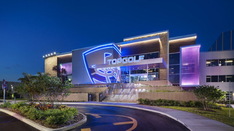 Topgolf Doral by night
