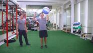 Advanced Work-out, Exercise 9 - Ball One Leg Overhead