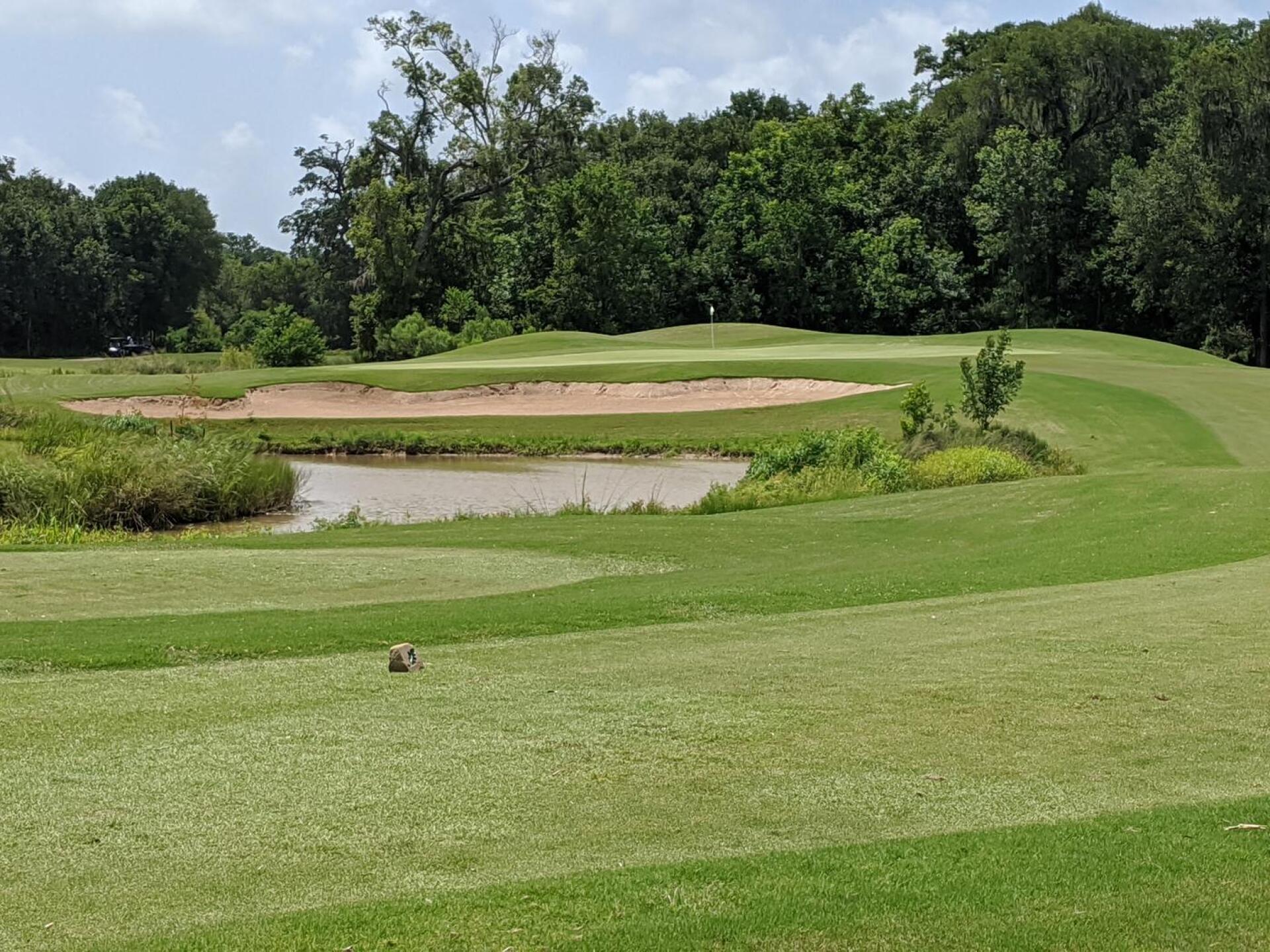 Hole 13 - a shortish par 3 over one of the many water features. (Photo submitted by GolferJake78 on 07/15/2020)