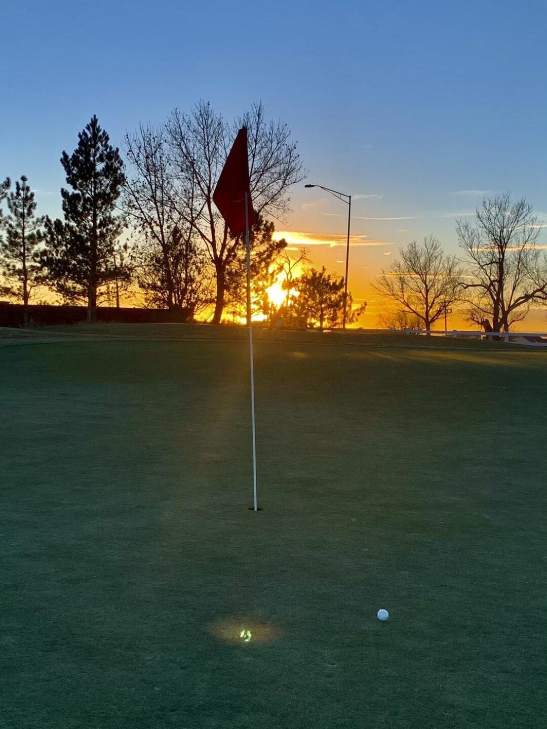Sunset at the ninth green (Photo submitted by jcgolf1 on 12/09/2020)