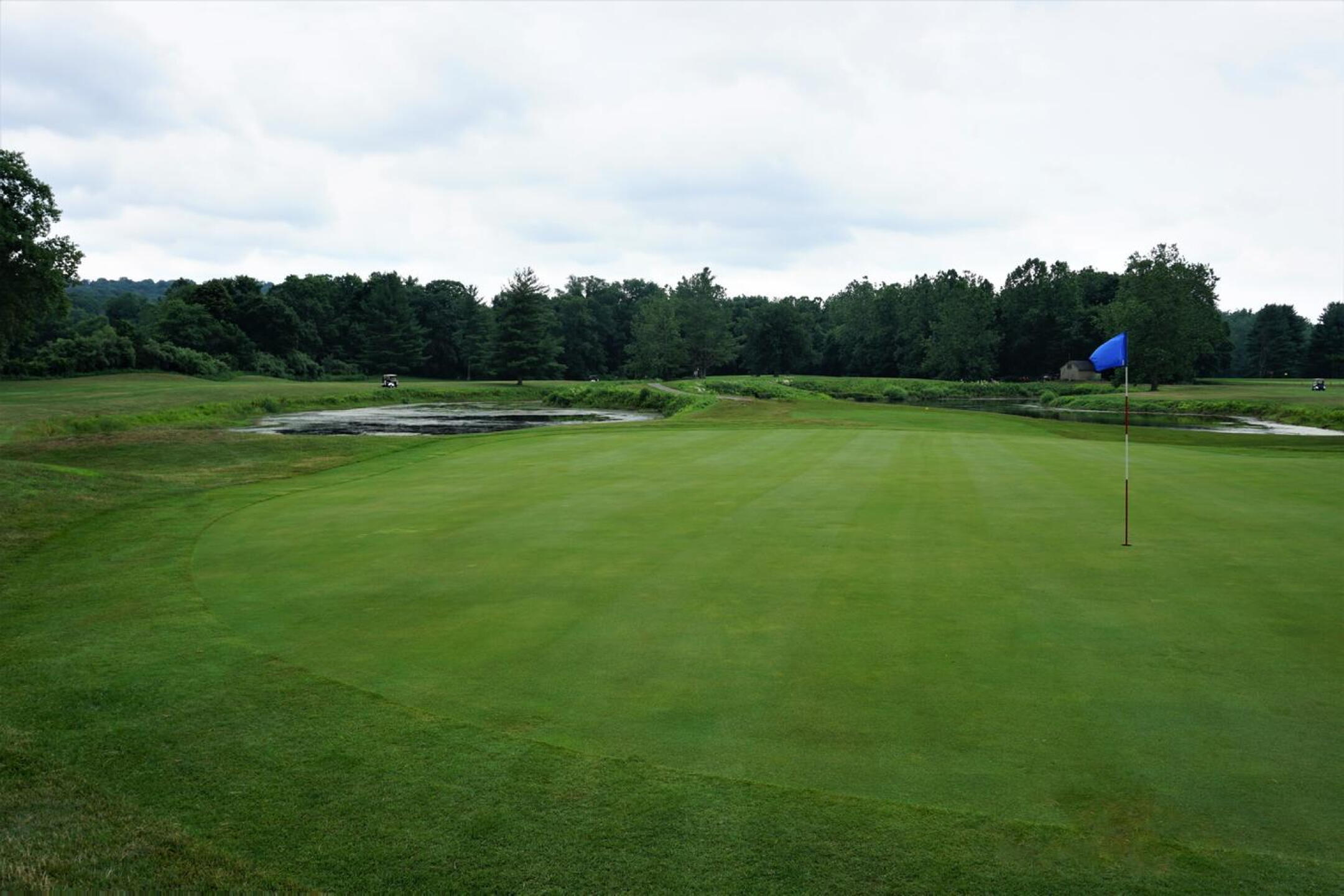 You'll need a solid, straight tee shot to land on the well guarded eighth green (sand hazards hidden from this view). (Photo submitted by AptlyLinked on 07/10/2020)