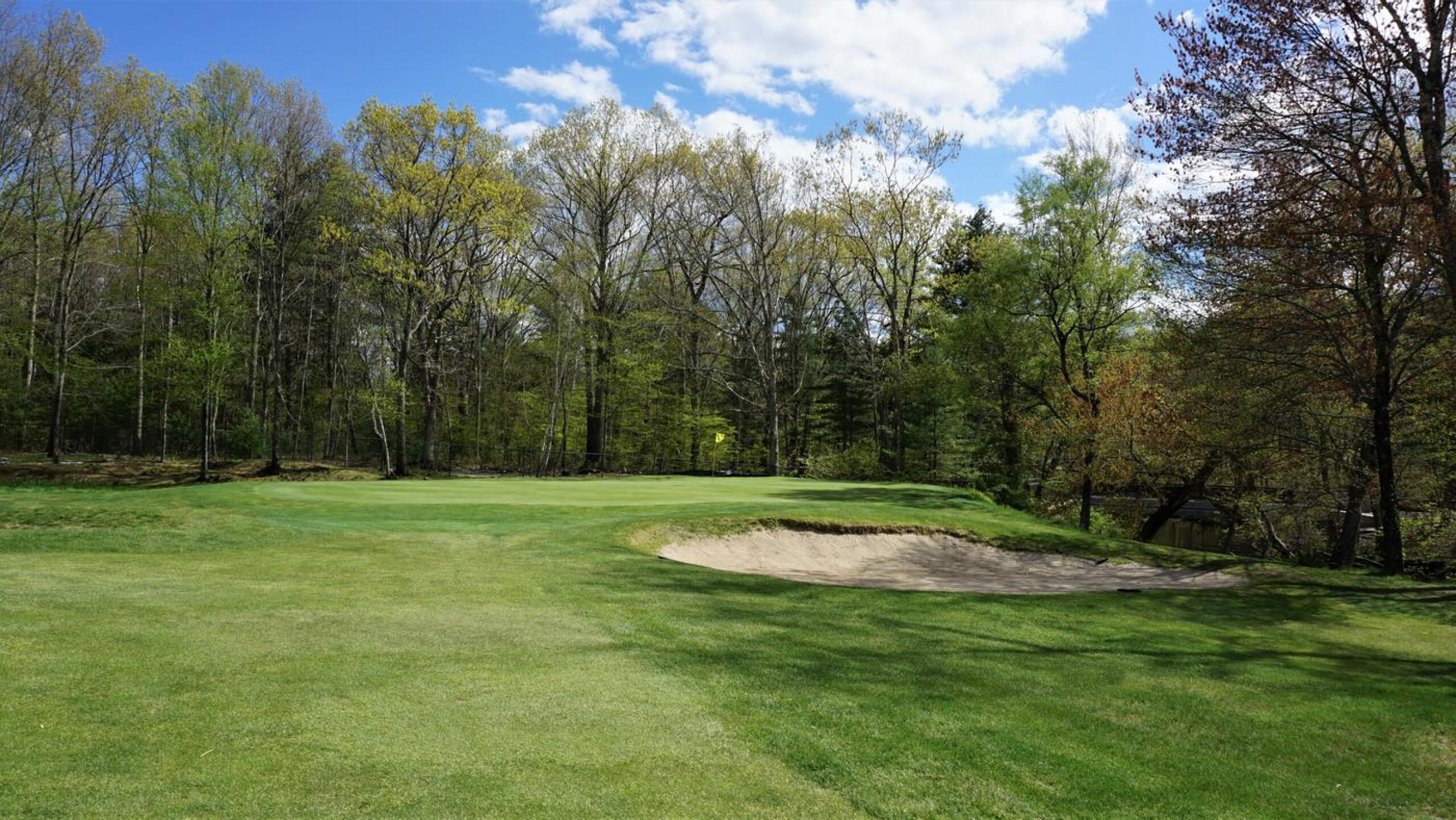 The fourth green. With the Skungamaug River off to its right and fronted by a deep bunker. (Photo submitted by AptlyLinked on 05/13/2021)