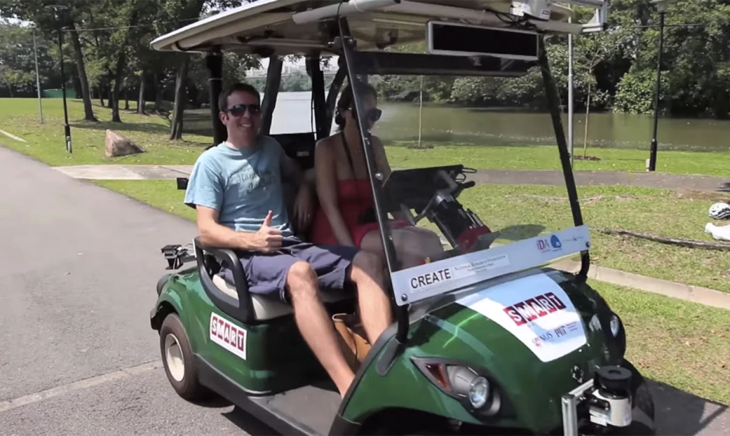 Self-driving Yamaha golf carts