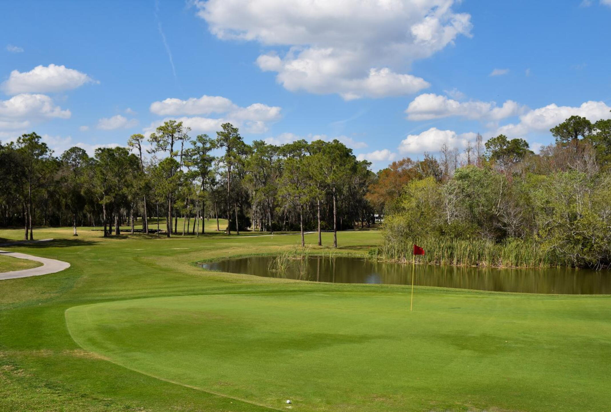 9th Hole: Par-4: Although 339 yards, this index 6 hole challenges you on every shot. A hook off the tee spells deep,watery trouble. (Photo submitted by AptlyLinked on 02/18/2025)