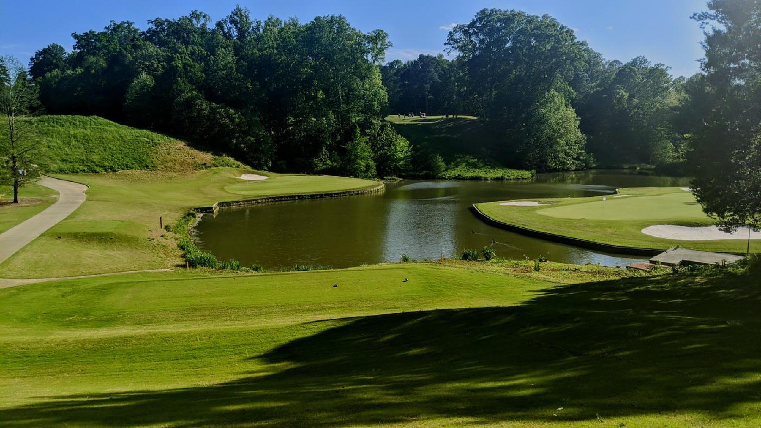 The par-3 12th green (left) and par-3 16th green (right) (Photo submitted by Back9Ben on 05/06/2020)