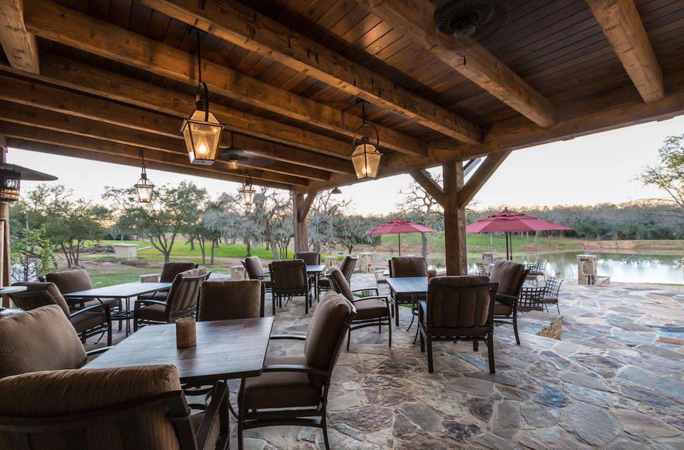 After we played golf we came back to the main lodge for food and topped it off with a glass of wine on this back patio! (Photo submitted by FmpFX7IMeDeTmwriRXsE on 10/18/2018)