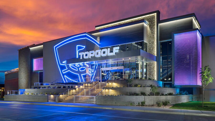 Topgolf Salt Lake City by night