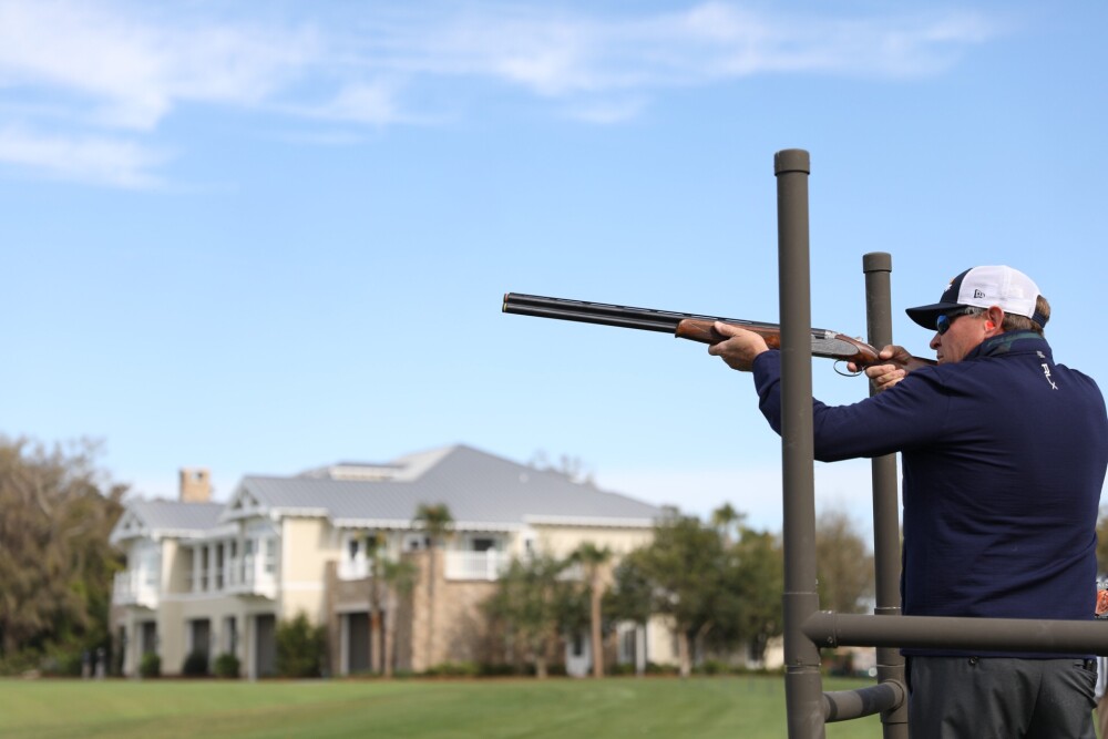 Davis Love III skeet shooting at Sea Island