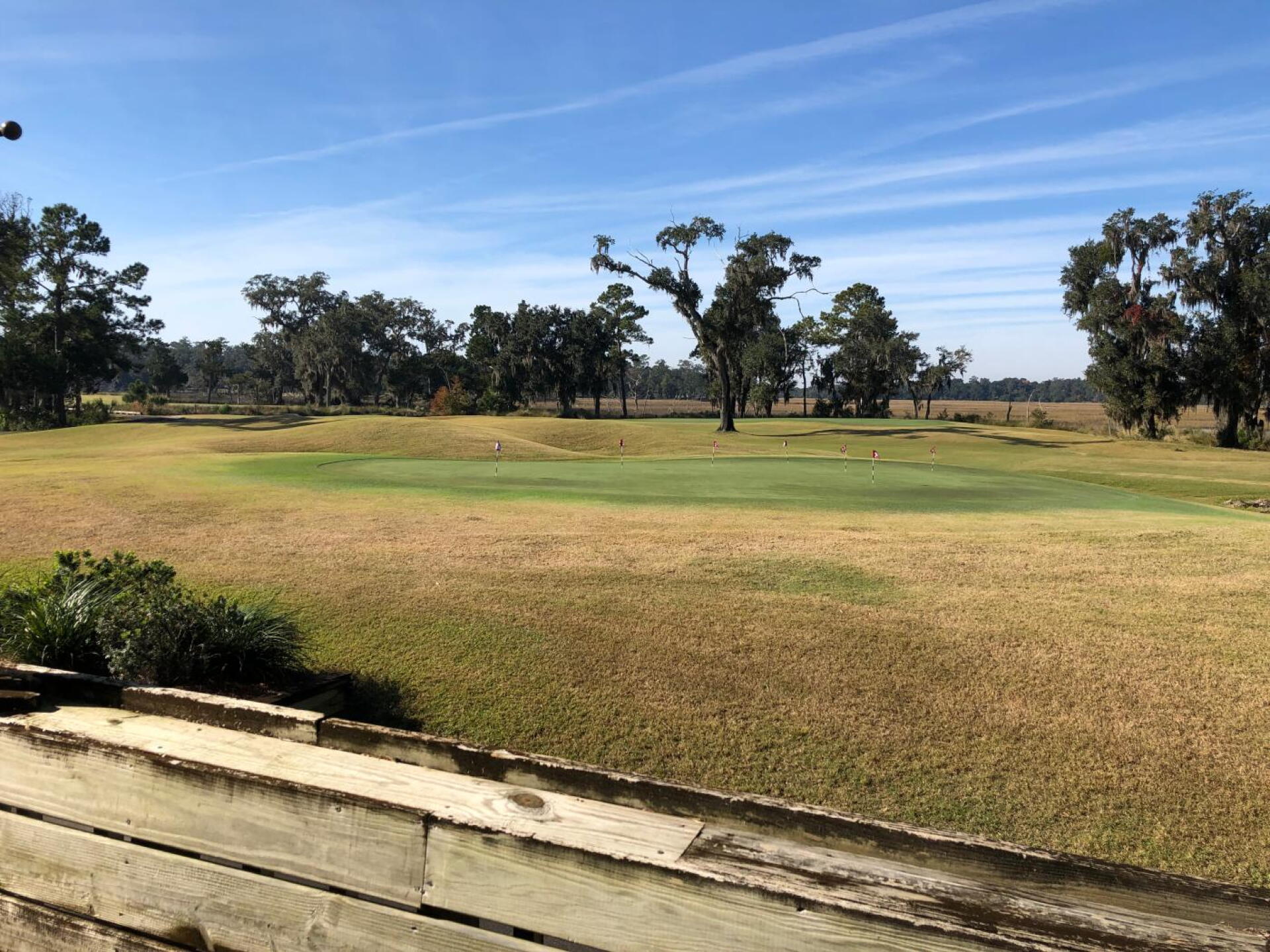 Putting green and view of the beautiful old trees and marsh that surround the course (Photo submitted by u314159666979 on 11/26/2019)