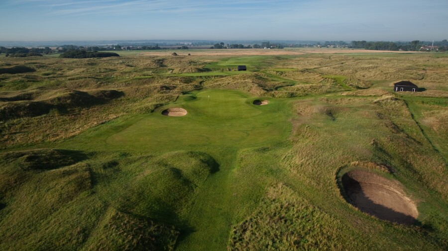 Royal St. George's Golf Club - aerial view on 8
