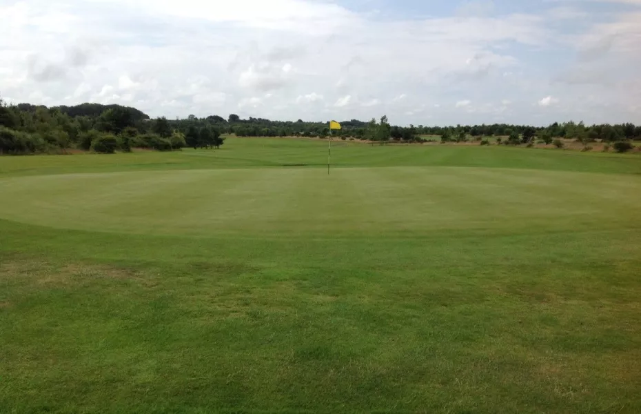 View of the 1st green on the Dawson