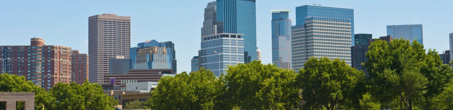 Minnesota, Minneapolis Skyline from Walker Art Center