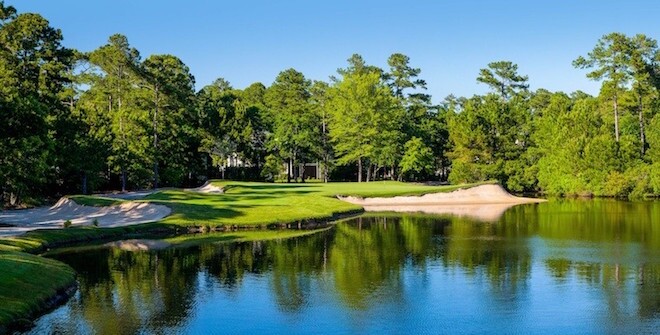 True Blue may not look much like Augusta, but the two courses are kindred spirits in the way in which they encourage players to find the correct side of the fairway off the tee. (Myrtle Beach Golf Holiday)
