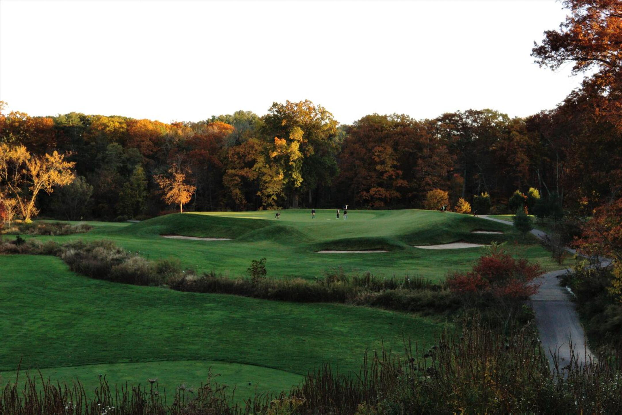 This photo was taken not long before sunset from the tee at 13, a difficult Redan hole. (Photo submitted by AptlyLinked on 11/02/2022)