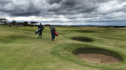 Rake in bunker at St. Andrews