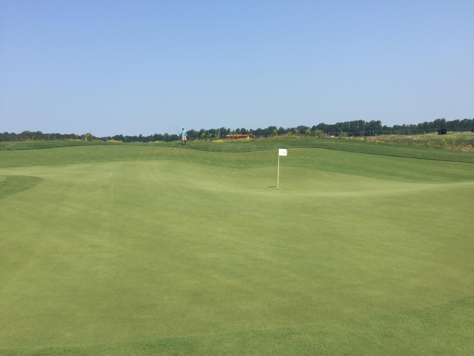 12th green.  Hard to get true feel from the pic but needs to be rebuilt. (Photo submitted by LarrySap on 08/27/2020)