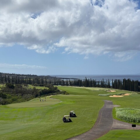 The Kapalua Plantation Course - clubhouse view of no. 18 