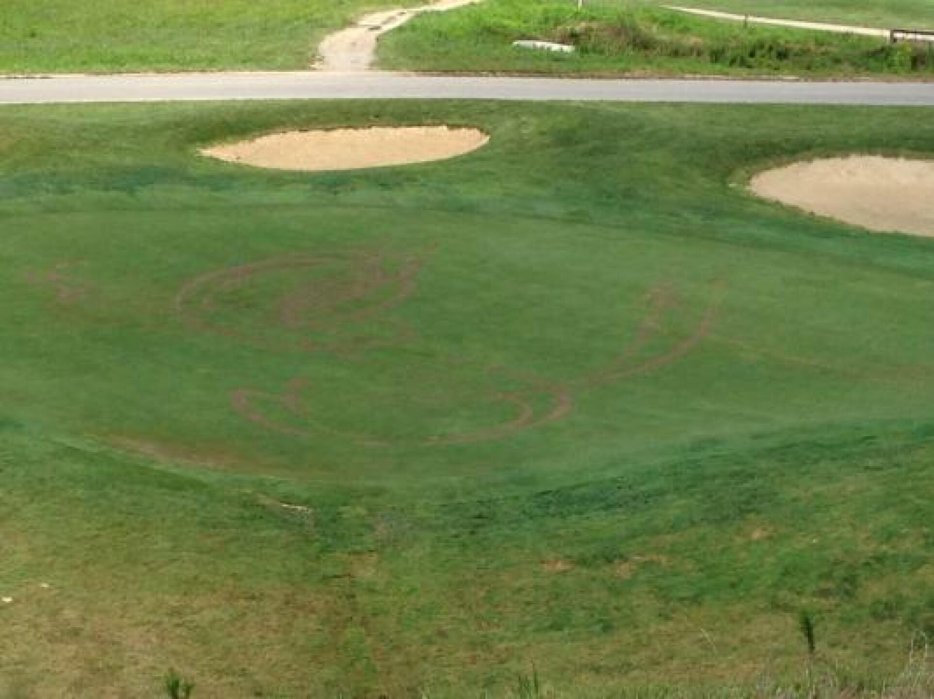 #11 green after some idiot got on it with a 4 wheeler. (Photo submitted by Charles4472371 on 07/26/2013)
