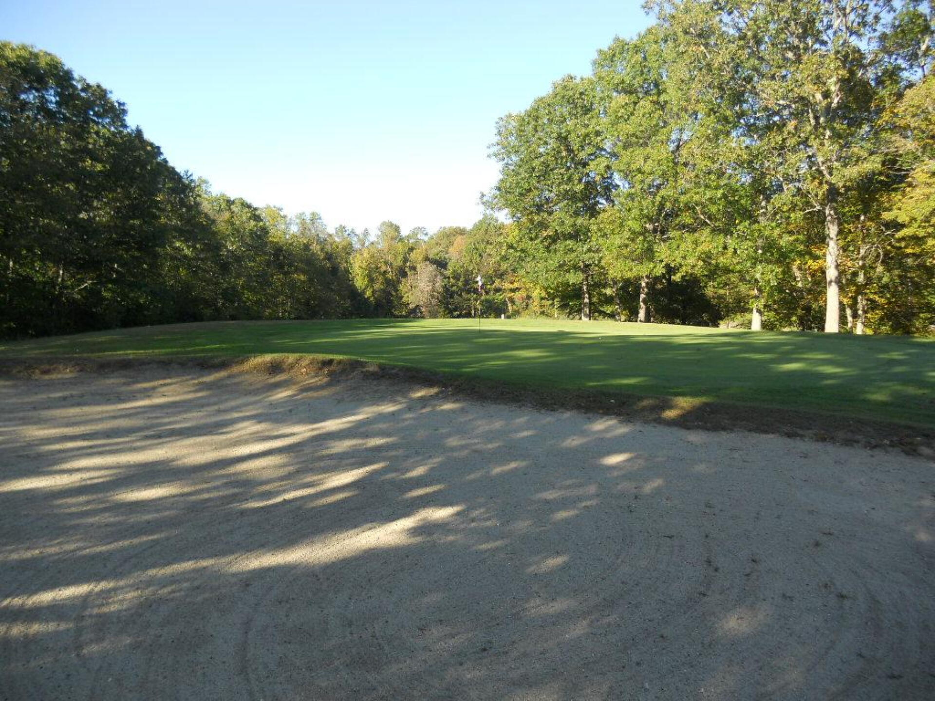 Green 14 from a shady left side. (Photo submitted by AptlyLinked on 10/14/2019)