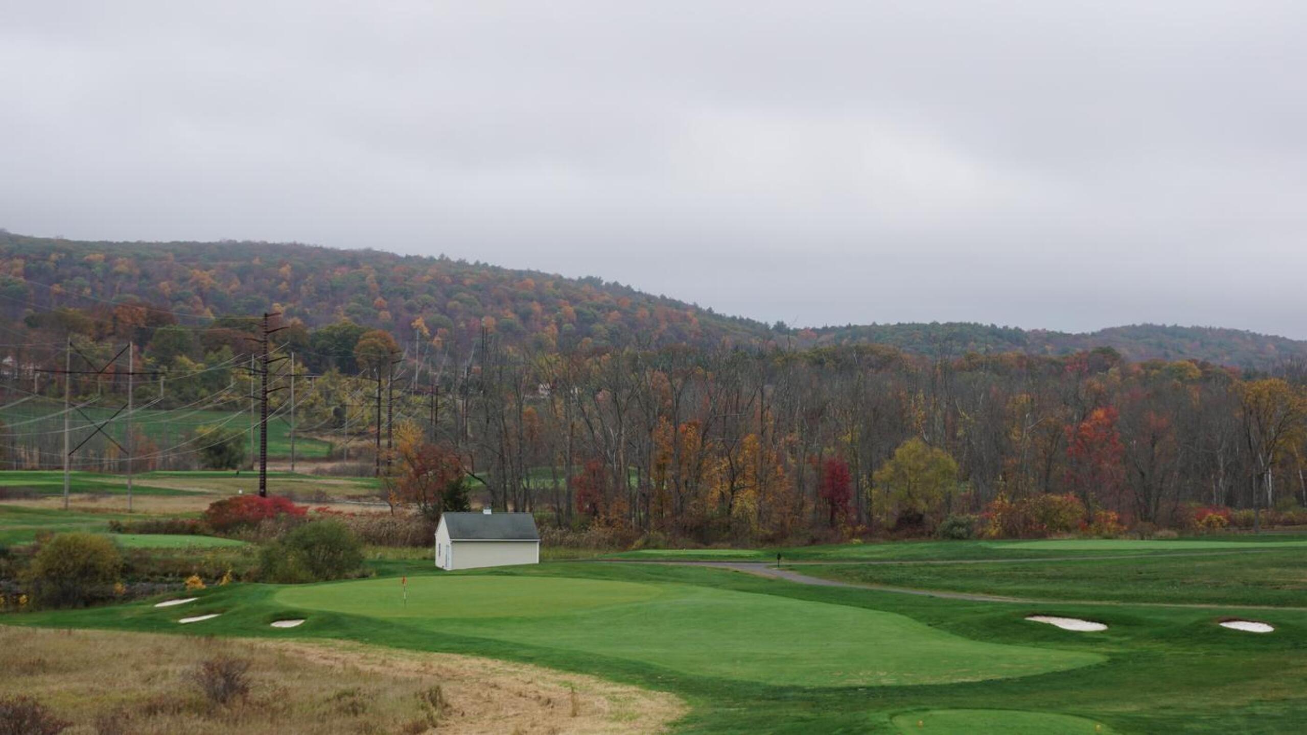 The downhill 7th, a three-par of 255. Dye believed that long three-pars were the only holes to induce low-handicappers to hit long irons. (Photo submitted by AptlyLinked on 10/28/2020)