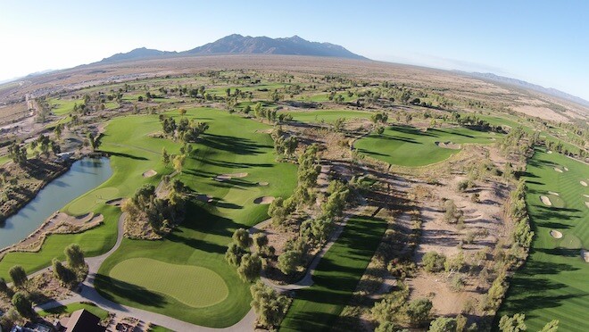 Another common feature of courses that host tournaments: awesome practice facilities. Between its huge putting green (lower-left), short-game area and range that converts to a pitch-and-putt layout called #miniDunes (right), Ak-Chin Southern Dunes is very well-appointed.