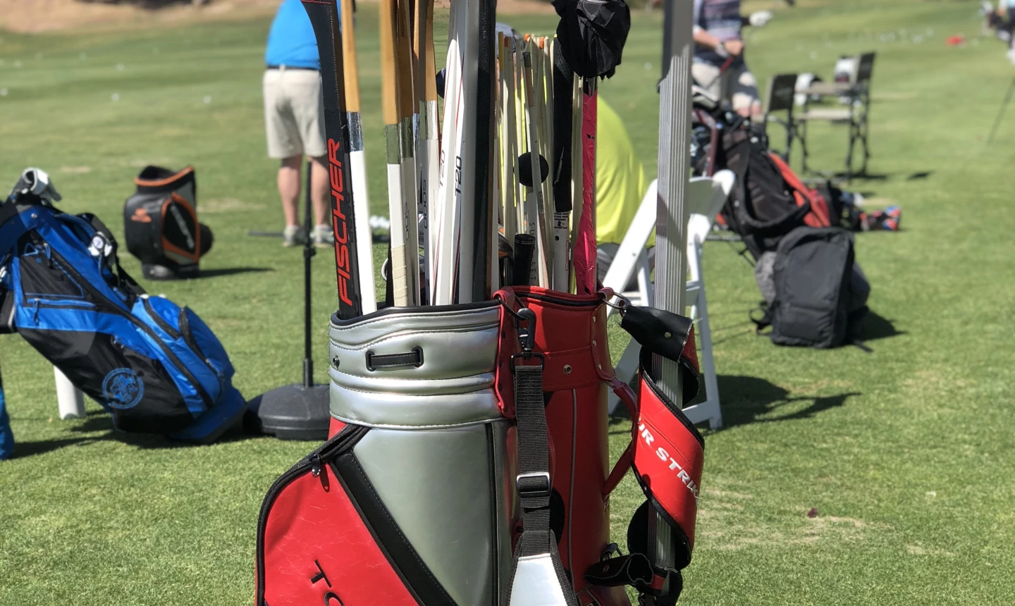 Hockey Sticks in golf bag