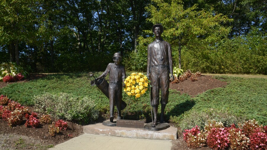 Robert T. Lynch Municipal Golf Course - Francis Ouimet and Eddie Lowery statues
