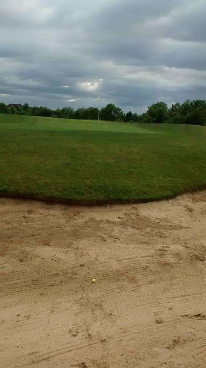 greenside bunker, like everyone I say during today's round - never raked, not maintained. (Photo submitted by Ernest1975 on 06/28/2016)