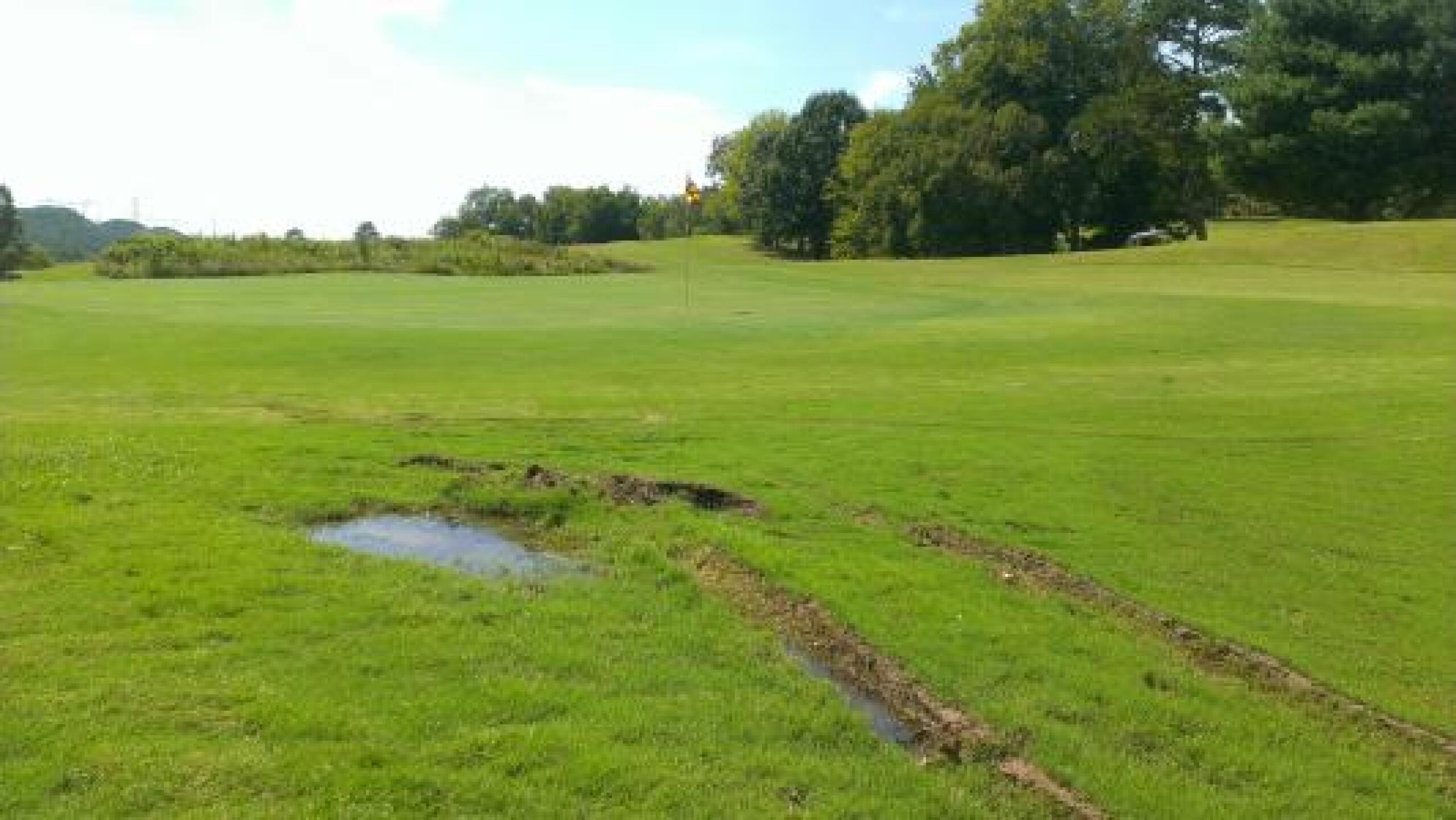 10 yards from the pin. & this is NOT a water hazard. (Photo submitted by Sparkyplug16 on 09/07/2013)