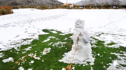 Snow man on the golf course