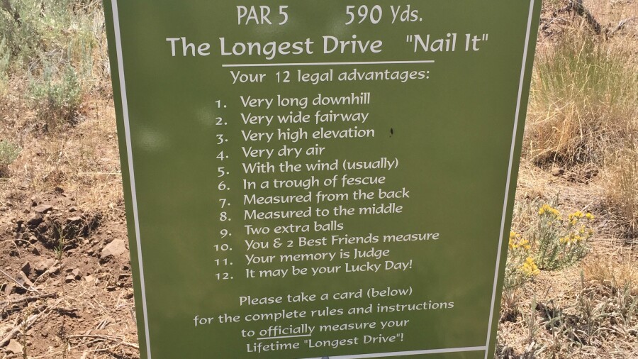 The Retreat & Links at Silvies Valley Ranch - Hankins course - hole 18 sign