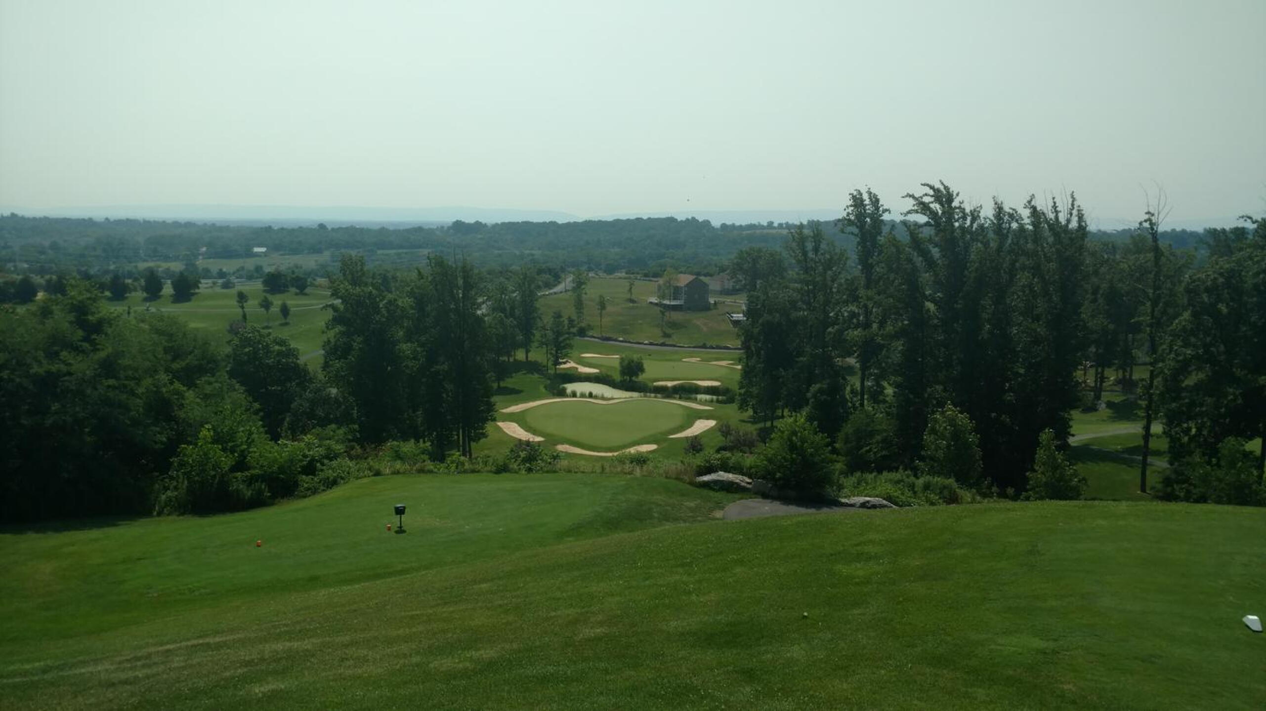 The heart-shaped par-3 17th on Rock is a long ways down from the tees. (Photo submitted by Back9Ben on 07/21/2017)